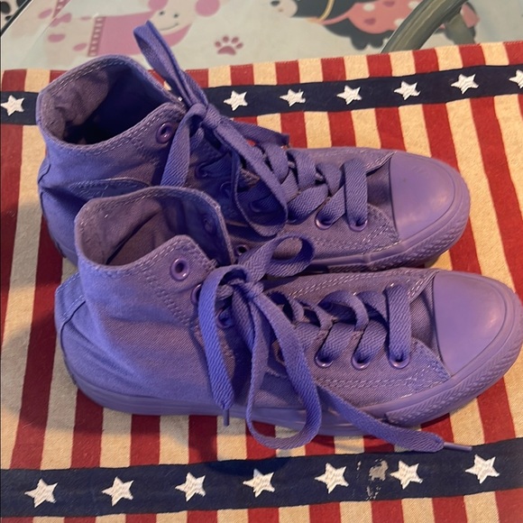Converse All Star Purple Unisex High-Top Sneakers like new! Mens 6.5 Women’s 8.5 - Picture 1 of 5